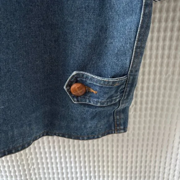 Vintage French Navy lined denim jacket chore coat workwear women's S [READ] - Picture 7 of 8